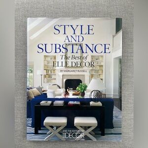 Elle Decor Style and Substance Book with Blue and White Cover
